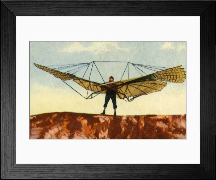 Framed Print : Otto Lilienthals glider, 1890s, (1932). Creator: Unknown Framed Print : Otto Lilienthals glider, 1890s, (1932). Creator: Unknown