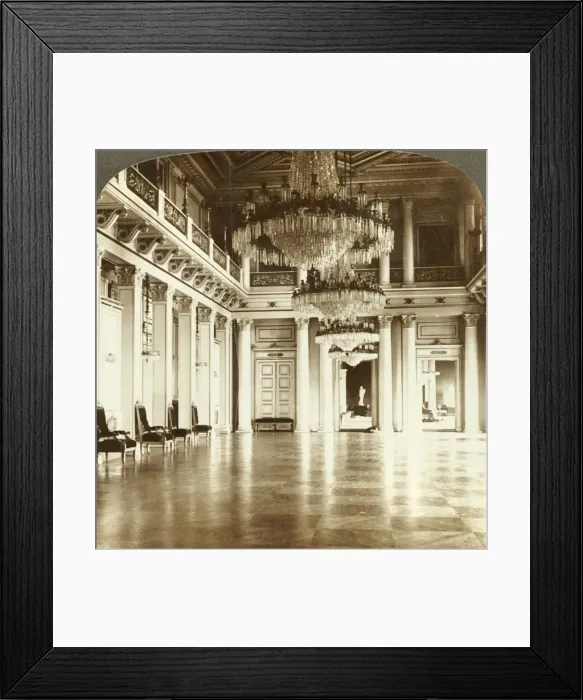 Framed Print : The great ball-room at the Palace, Christiania, Norway, c1905. Creator: Unknown