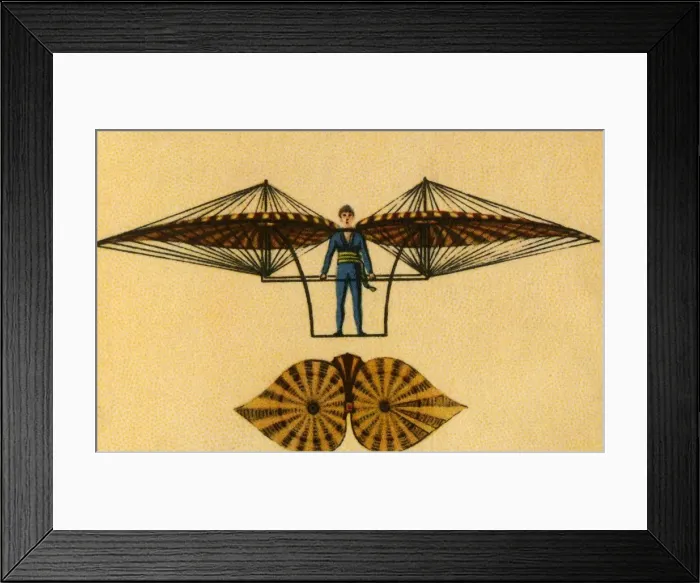 Framed Print : Jacob Degens flying machine, 1808, (1932). Creator: Unknown Framed Print : Jacob Degens flying machine, 1808, (1932). Creator: Unknown