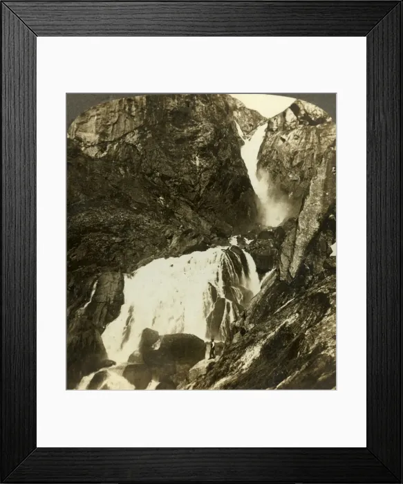 Framed Print : Flood from a melting glacier at Rembesdal Falls, Norway, c1905. Creator: Unknown Framed Print : Flood from a melting glacier at Rembesdal Falls, Norway, c1905. Creator: Unknown