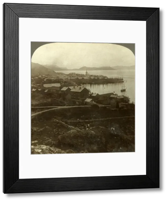 Framed Print : Hammerfest. The worlds northernmost town - no sunset from May 13 to July 29, Norway, c1905 Framed Print : Hammerfest. The worlds northernmost town - no sunset from May 13 to July 29, Norway, c1905