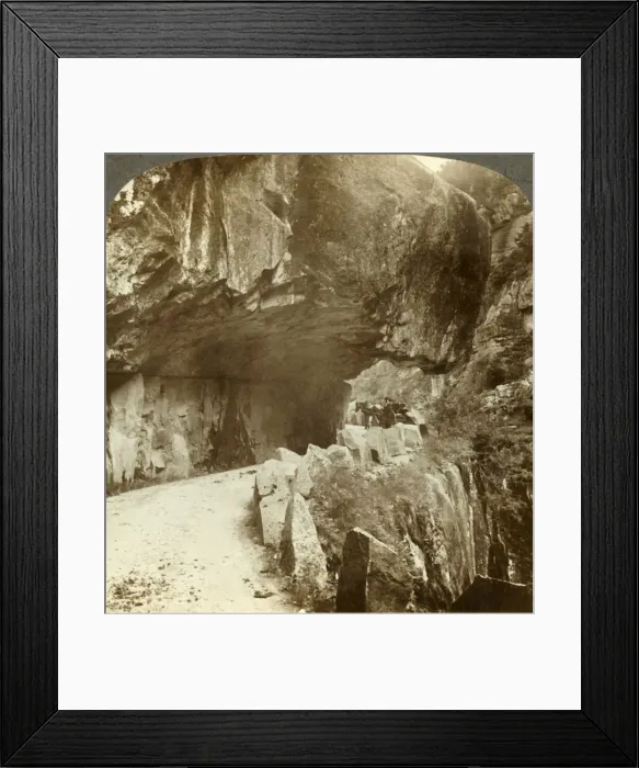 Framed Print : The wonderful Bratlandsdal road, blasted through mountain walls of solid rock, Norway, c1905 Framed Print : The wonderful Bratlandsdal road, blasted through mountain walls of solid rock, Norway, c1905