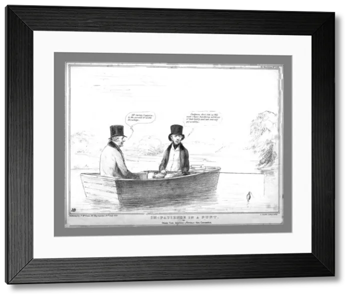 Framed Print : Im: Patience in a Punt. or Otium Cum dignitate - Versus - the Coronation, 1838 Framed Print : Im: Patience in a Punt. or Otium Cum dignitate - Versus - the Coronation, 1838