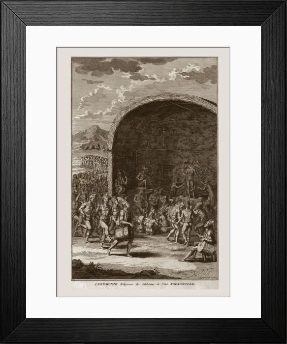 Framed Print : Religious Ceremony of the Inhabitants of the Isle of Hispaniola, c1721. Creator: Bernard Picart Framed Print : Religious Ceremony of the Inhabitants of the Isle of Hispaniola, c1721. Creator: Bernard Picart