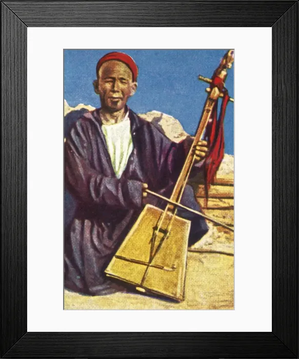 Framed Print : Itinerant musician, Mongolia, c1928. Creator: Unknown Framed Print : Itinerant musician, Mongolia, c1928. Creator: Unknown