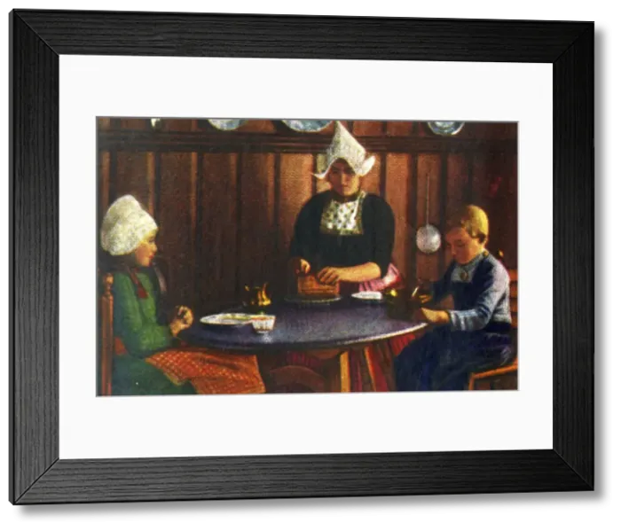 Framed Print : Dutch people in traditional dress, c1928. Creator: Unknown Framed Print : Dutch people in traditional dress, c1928. Creator: Unknown