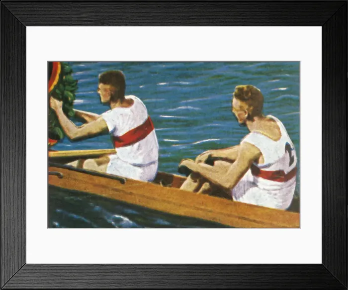 Framed Print : German winners of the coxless pairs, 1928. Creator: Unknown Framed Print : German winners of the coxless pairs, 1928. Creator: Unknown