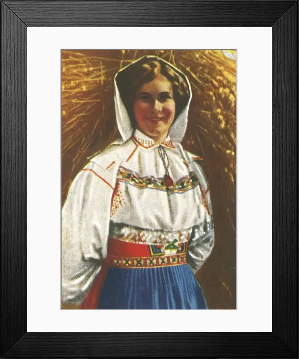 Framed Print : Swedish woman in traditional costume, c1928. Creator: Unknown Framed Print : Swedish woman in traditional costume, c1928. Creator: Unknown