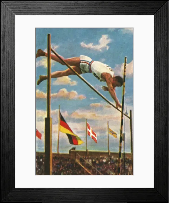 Framed Print : American pole-vaulter Sabin Carr, 1928. Creator: Unknown Framed Print : American pole-vaulter Sabin Carr, 1928. Creator: Unknown