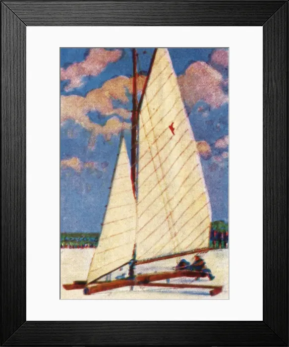 Framed Print : Ice yachting in Sweden, c1928. Creator: Unknown Framed Print : Ice yachting in Sweden, c1928. Creator: Unknown
