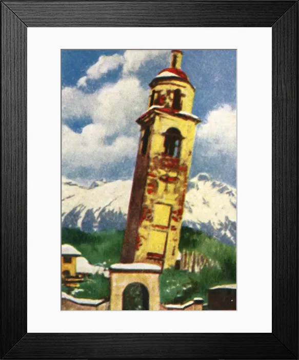 Framed Print : The Leaning Tower of St Moritz, c1928. Creator: Unknown Framed Print : The Leaning Tower of St Moritz, c1928. Creator: Unknown