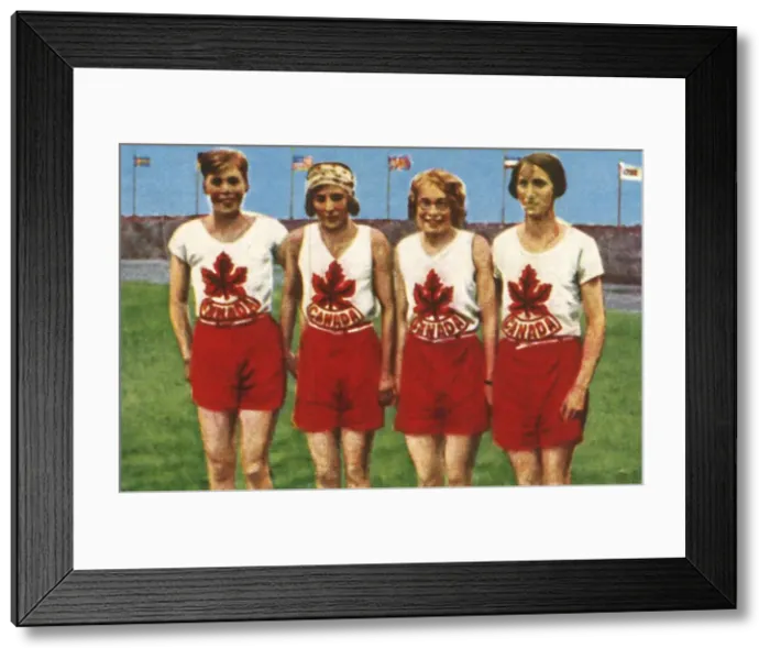 Framed Print : Canadian team, womens 4 x 100 metres relay, 1928. Creator: Unknown Framed Print : Canadian team, womens 4 x 100 metres relay, 1928. Creator: Unknown
