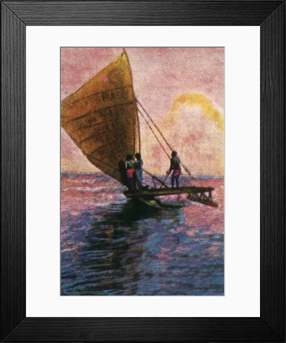 Framed Print : Sailing boat, Fiji, c1928. Creator: Unknown Framed Print : Sailing boat, Fiji, c1928. Creator: Unknown