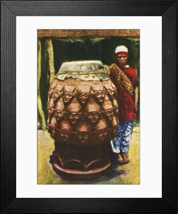 Framed Print : Talking drum, Cameroon, c1928. Creator: Unknown Framed Print : Talking drum, Cameroon, c1928. Creator: Unknown