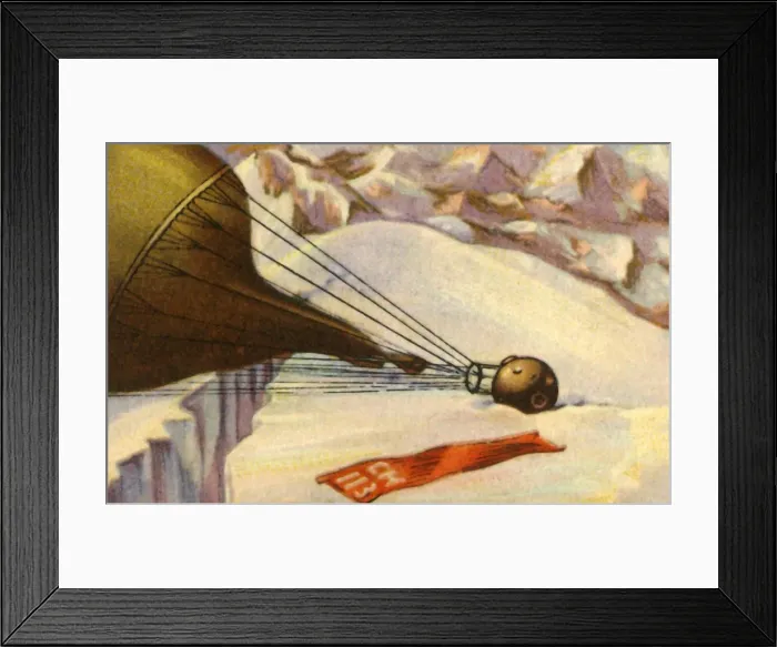 Framed Print : Piccards altitude research balloon lands in the Alps, 1931, (1932). Creator: Unknown Framed Print : Piccards altitude research balloon lands in the Alps, 1931, (1932). Creator: Unknown