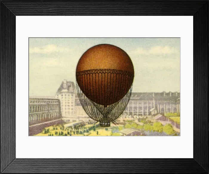 Framed Print : Giffards balloon exhibited at the Paris Worlds Fair, 1878, (1932). Creator: Unknown Framed Print : Giffards balloon exhibited at the Paris Worlds Fair, 1878, (1932). Creator: Unknown