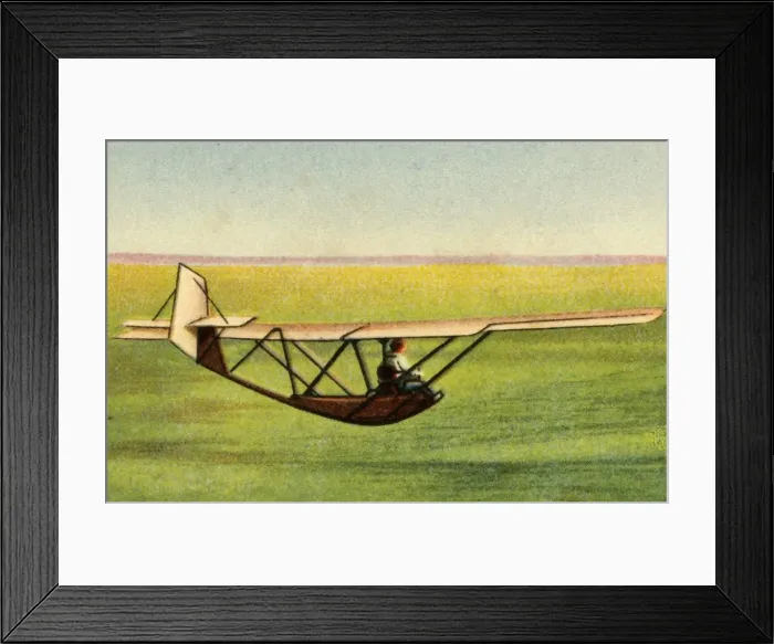 Framed Print : Pupil in Zogling training glider at the Rhon-Rossitten Society gliding school Framed Print : Pupil in Zogling training glider at the Rhon-Rossitten Society gliding school