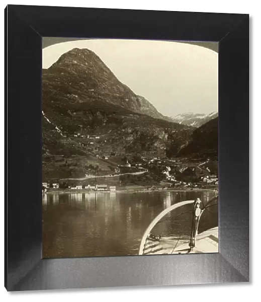 Marok and the giant heights behind it, S. S. E. from Geirangerfjord, Norway, c1905