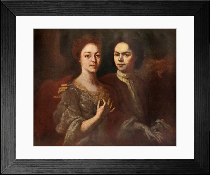 Framed Print : Portrait of the Artist and His Wife, 1729, (1939). Creator: Andrey Matveyev Framed Print : Portrait of the Artist and His Wife, 1729, (1939). Creator: Andrey Matveyev