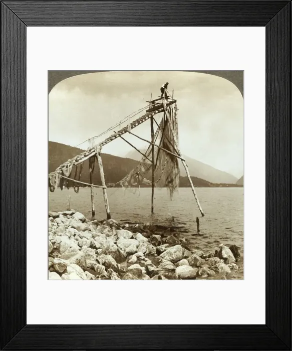 Framed Print : Fisherman arranging salmon nets at Balestrand on Sognefjord - Balholm in distance Framed Print : Fisherman arranging salmon nets at Balestrand on Sognefjord - Balholm in distance