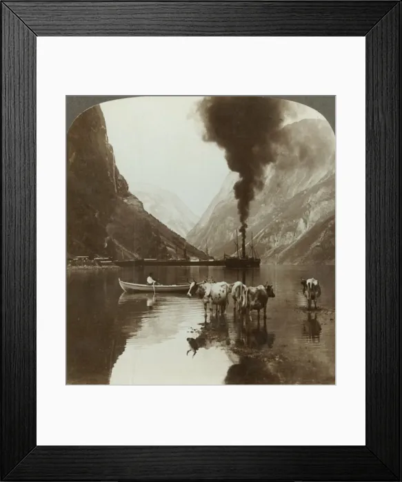 Framed Print : Gudvangens outlook over the Naerofjord where the sea reaches far in among the mountains Framed Print : Gudvangens outlook over the Naerofjord where the sea reaches far in among the mountains