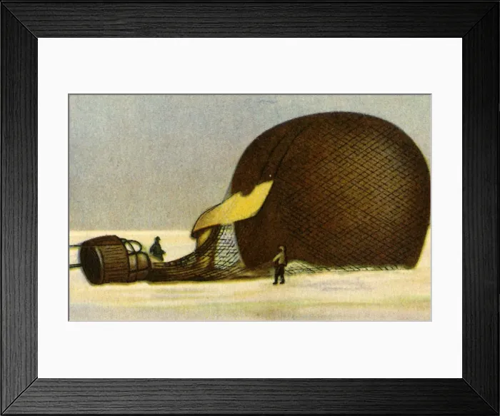 Framed Print : Andrees Arctic balloon after the crash, 1897, (1932). Creator: Unknown Framed Print : Andrees Arctic balloon after the crash, 1897, (1932). Creator: Unknown