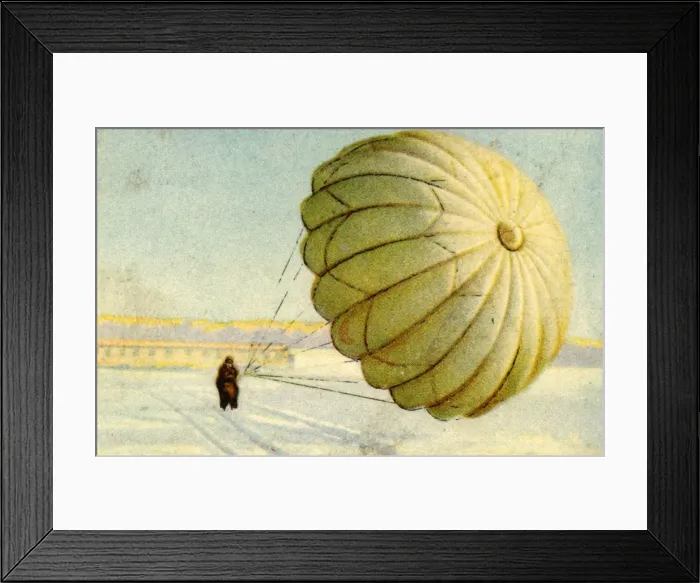 Framed Print : Parachute landing, 1932. Creator: Unknown Framed Print : Parachute landing, 1932. Creator: Unknown