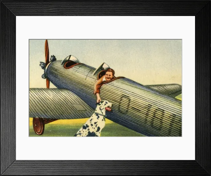 Framed Print : Marga von Etzdorf with her plane, 1932. Creator: Unknown Framed Print : Marga von Etzdorf with her plane, 1932. Creator: Unknown