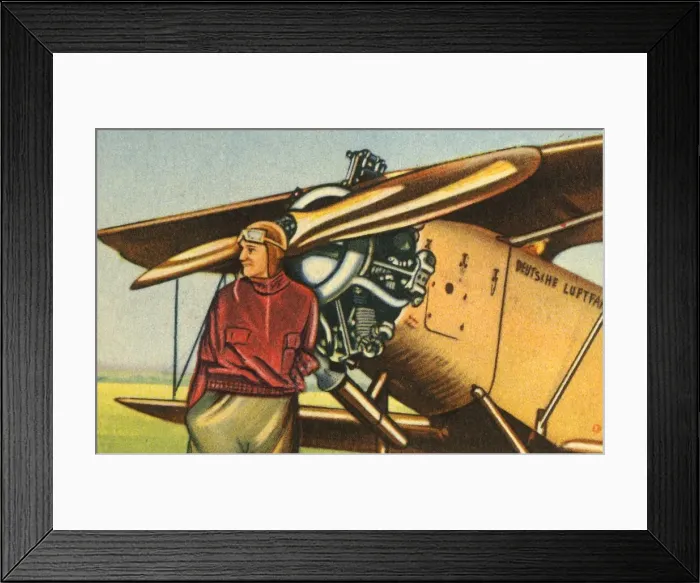 Framed Print : Elly Beinhorn with her plane, 1932. Creator: Unknown Framed Print : Elly Beinhorn with her plane, 1932. Creator: Unknown