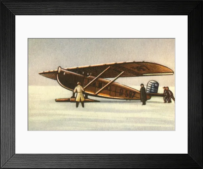 Framed Print : Dornier Merkur plane with snow skids, 1920s, (1932). Creator: Unknown Framed Print : Dornier Merkur plane with snow skids, 1920s, (1932). Creator: Unknown