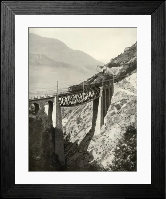 Framed Print : The Baltschieder Viaduct on the Lotschberg main line... 1935-36. Creator: Unknown Framed Print : The Baltschieder Viaduct on the Lotschberg main line... 1935-36. Creator: Unknown