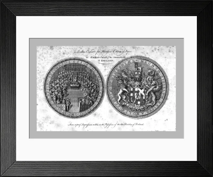 Framed Print : The Great Seal of the Common Wealth of England, 1785. Creator: Unknown Framed Print : The Great Seal of the Common Wealth of England, 1785. Creator: Unknown