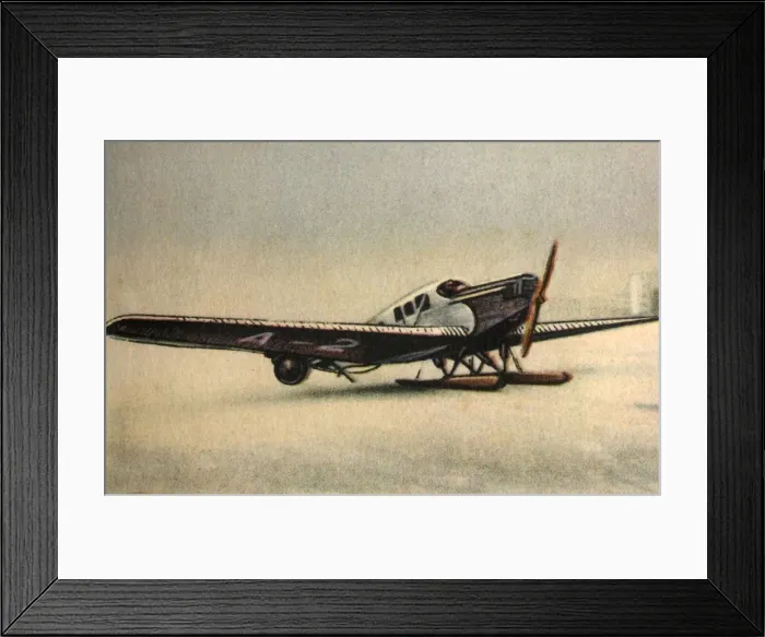Framed Print : Junkers F13 L plane with snow skids, 1920s, (1932). Creator: Unknown Framed Print : Junkers F13 L plane with snow skids, 1920s, (1932). Creator: Unknown