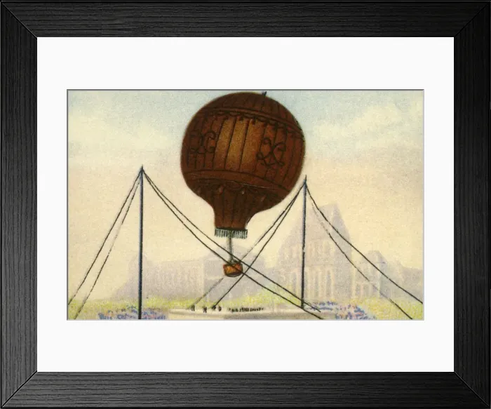 Framed Print : Launch of the Montgolfier Brothers balloon, June 1783, (1932). Creator: Unknown Framed Print : Launch of the Montgolfier Brothers balloon, June 1783, (1932). Creator: Unknown