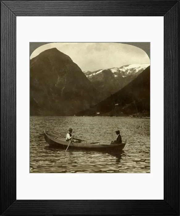 Framed Print : Looking across Essefjord from Tjugum to ice-covered Kjeipen, Norway, c1905. Creator: Unknown Framed Print : Looking across Essefjord from Tjugum to ice-covered Kjeipen, Norway, c1905. Creator: Unknown