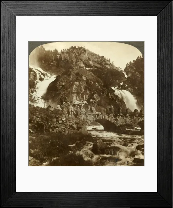 Framed Print : Skarafos and Lotefos leaping over rocks, Western Norway, c1905. Creator: Unknown Framed Print : Skarafos and Lotefos leaping over rocks, Western Norway, c1905. Creator: Unknown