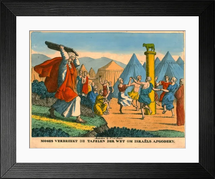 Framed Print : Moses and the Israelites Idolatry. Creator: N v d Linden Framed Print : Moses and the Israelites Idolatry. Creator: N v d Linden