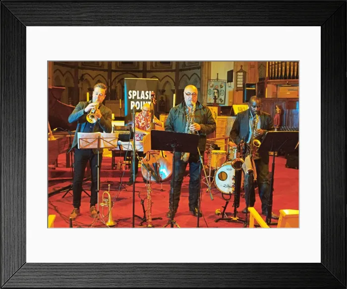 Framed Print : Graeme Flowers, Simon Thorpe, Greg Heath and Jason Yarde, Eastbourne Jazz Festival, 30 Sep 2018 Framed Print : Graeme Flowers, Simon Thorpe, Greg Heath and Jason Yarde, Eastbourne Jazz Festival, 30 Sep 2018