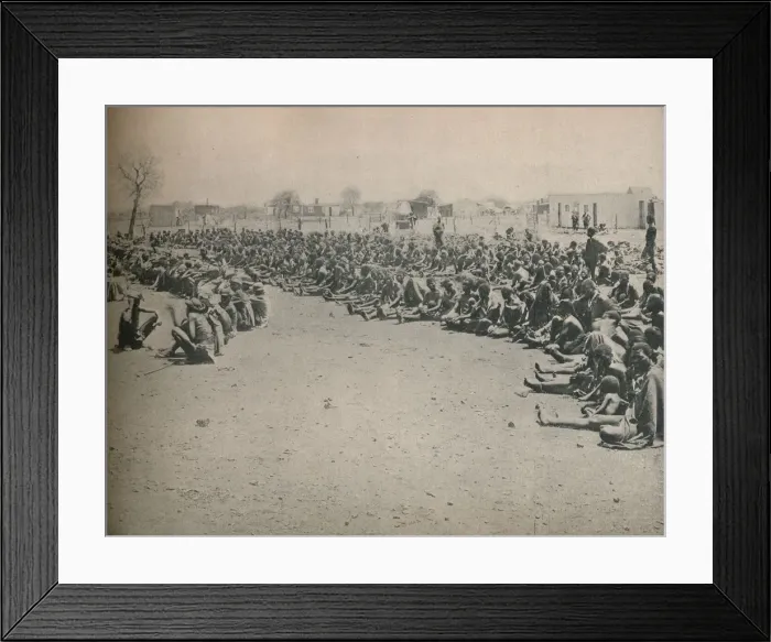 Framed Print : Starving Natives coming in for Government Relief at Bulawayo, c1900. Creator: Unknown Framed Print : Starving Natives coming in for Government Relief at Bulawayo, c1900. Creator: Unknown