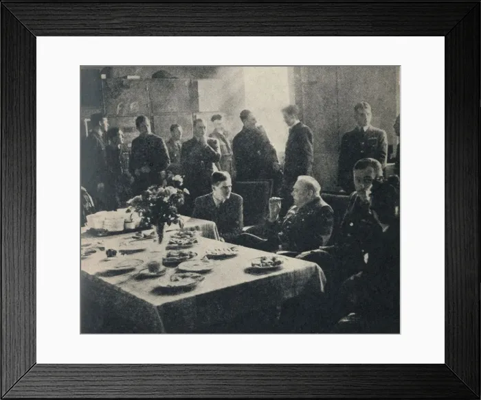 Framed Print : Mr. Churchill with the R. A. F. - 615 Fighter Squadron, 1940s, (1945). Creator: Unknown Framed Print : Mr. Churchill with the R. A. F. - 615 Fighter Squadron, 1940s, (1945). Creator: Unknown