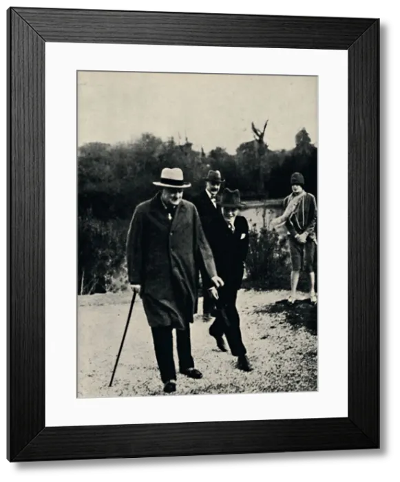 Framed Print : On Holiday With His Son in Italy, 1920s, (1945). Creator: Unknown Framed Print : On Holiday With His Son in Italy, 1920s, (1945). Creator: Unknown