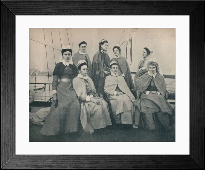 Framed Print : Off to the War! Nurses on a Liner bound for Cape Town, c1900. Creator: Unknown Framed Print : Off to the War! Nurses on a Liner bound for Cape Town, c1900. Creator: Unknown