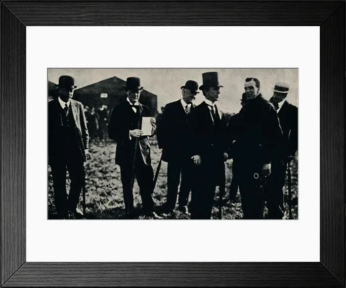Framed Print : Grahame White and Mr. Churchill, 1910, (1945). Creator: Unknown Framed Print : Grahame White and Mr. Churchill, 1910, (1945). Creator: Unknown