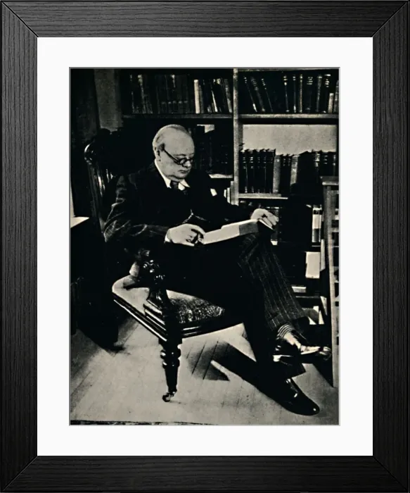 Framed Print : Winston Spencer Churchill in His Library, 1945. Creator: Unknown Framed Print : Winston Spencer Churchill in His Library, 1945. Creator: Unknown