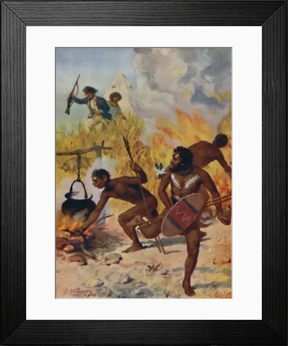 Framed Print : An Affray with the Natives, 1923. Creator: Unknown Framed Print : An Affray with the Natives, 1923. Creator: Unknown