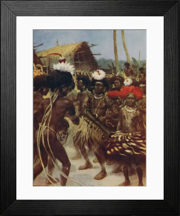 Framed Print : Harvest Dance, New Guinea, 1923. Creator: Unknown Framed Print : Harvest Dance, New Guinea, 1923. Creator: Unknown