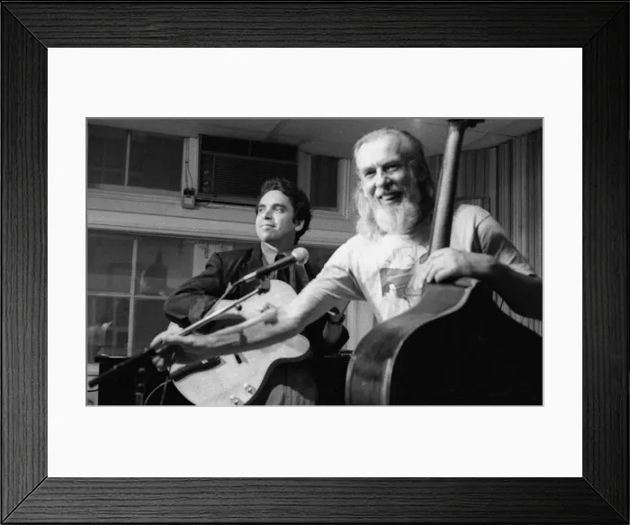 Framed Print : Peter Ind (bass) and Howard Alden, Tenor Clef, Hoxton Sq, London, July, 1992. Creator Framed Print : Peter Ind (bass) and Howard Alden, Tenor Clef, Hoxton Sq, London, July, 1992. Creator
