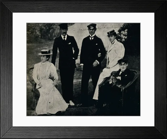 Framed Print : Family Group at Cowes, early 1890s, (1945). Creator: Unknown Framed Print : Family Group at Cowes, early 1890s, (1945). Creator: Unknown
