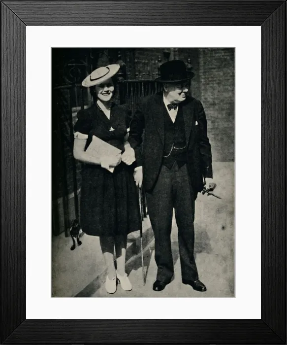 Framed Print : Mary Churchill and Her Father, c1945. Creator: Unknown Framed Print : Mary Churchill and Her Father, c1945. Creator: Unknown