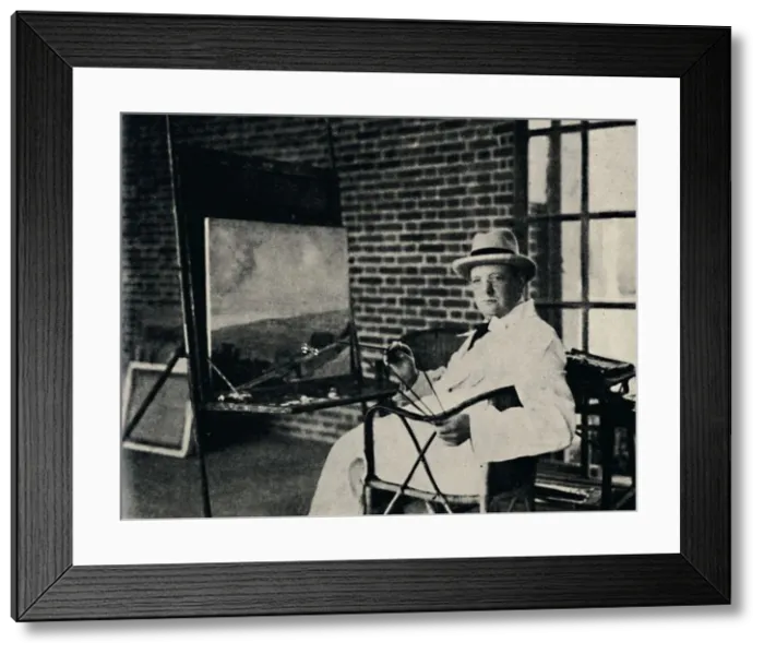 Framed Print : Painter in Oils - Churchill as an Artist, c1920s, (1945). Creator: Unknown Framed Print : Painter in Oils - Churchill as an Artist, c1920s, (1945). Creator: Unknown